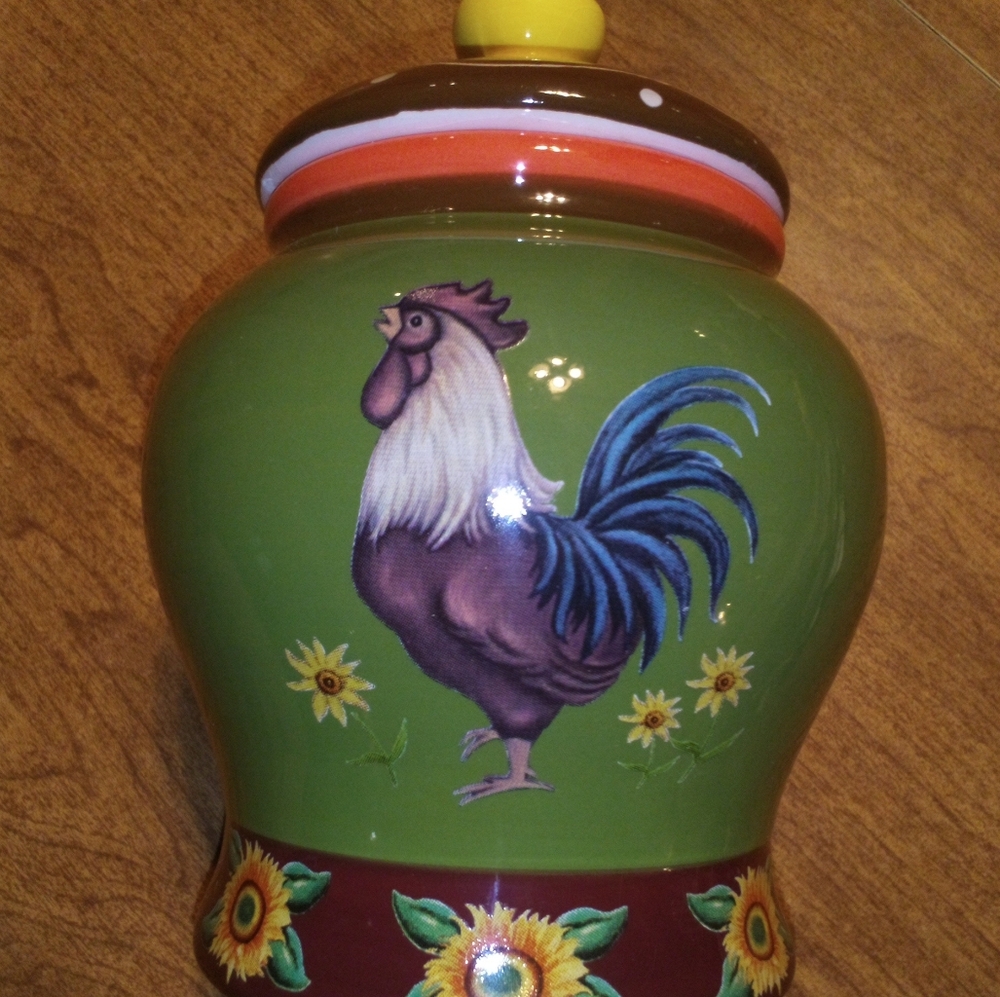 LTD Commodities Three Piece Porcelain Rooster Canister Set